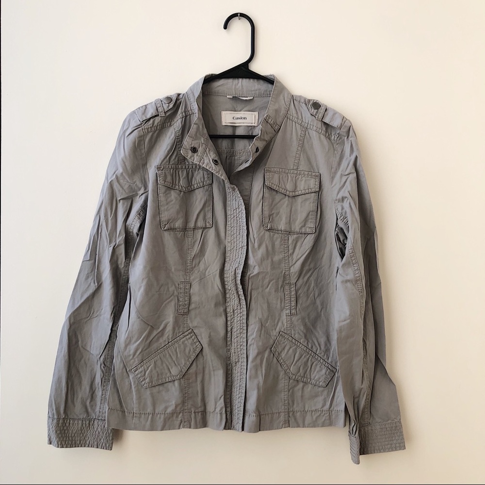Caslon Grey Lightweight Utility Military Jacket
